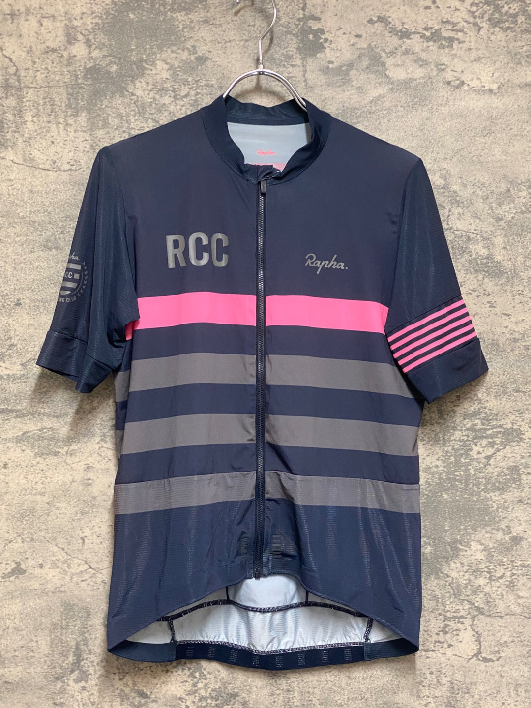 KN766 ラファ Rapha RCC PRO TEAM JERSEY 半袖 サイクルジャージ 紺 L