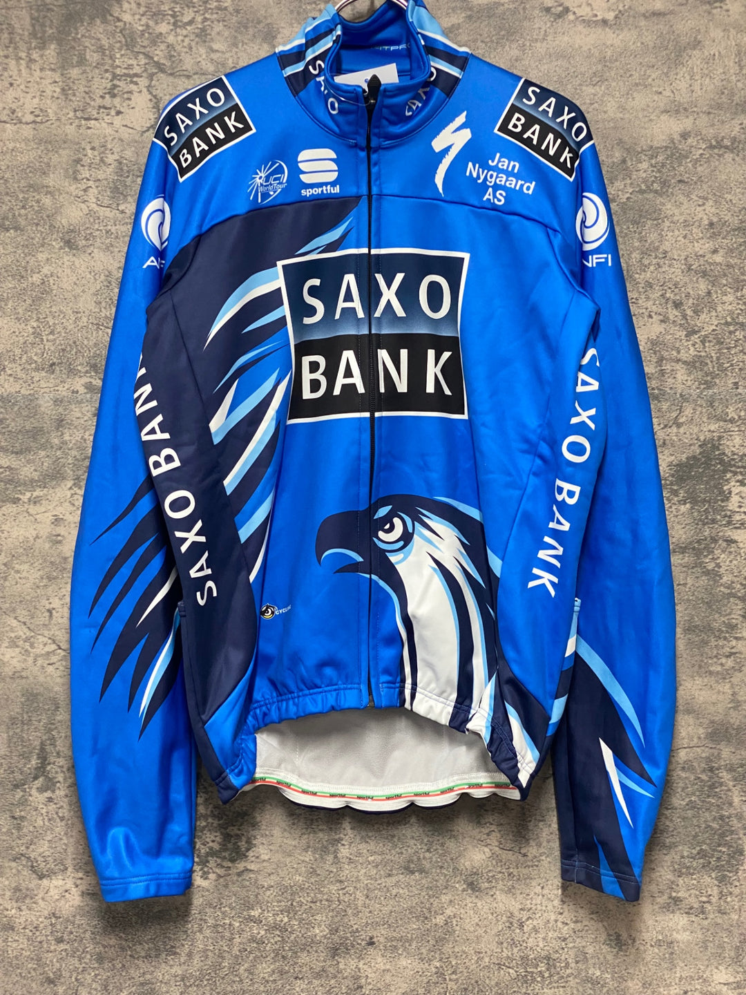 KJ808 スポーツフル sportful 長袖 サイクルジャケット 紺 L 裏起毛 SAXO BANK