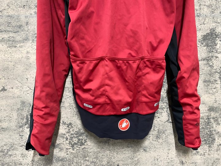 KB689 カステリ CASTELLI Alpha RoS 2 Rosso Corsa GORE-TEX INFINIUM 長袖 サイクルジャケット 裏起毛 赤 M