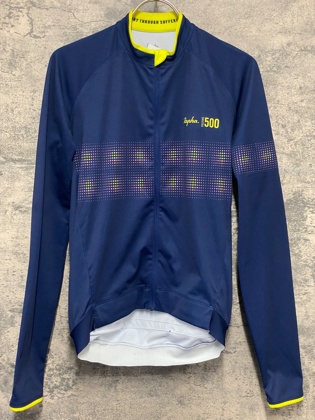 KM423 ラファ Rapha MEN'S LONG SLEEVE CORE JERSEY 長袖 サイクルジャージ 紺 S 裏起毛