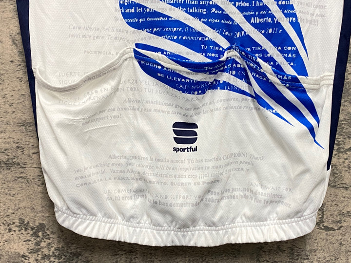KJ816 スポーツフル sportful 半袖 サイクルジャージ 青 白 M ALBERTO CONTADOR