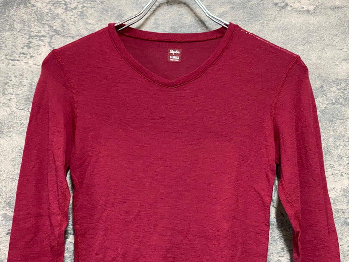KP516 ラファ Rapha WOMEN'S LONG SLEEVE MERINO BASE LAYER 長袖 ベースレイヤー 赤 レディース XS
