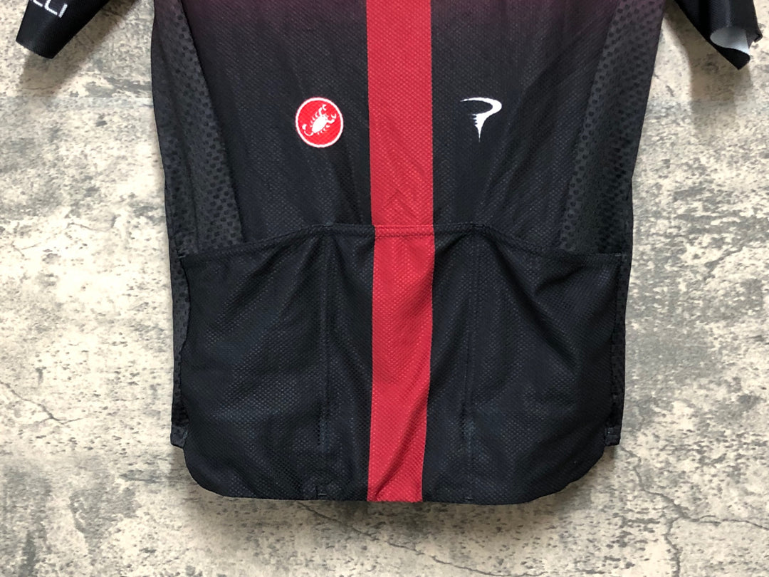 KD940 カステリ CASTELLI 半袖 サイクルジャージ 赤 黒 M INEOS