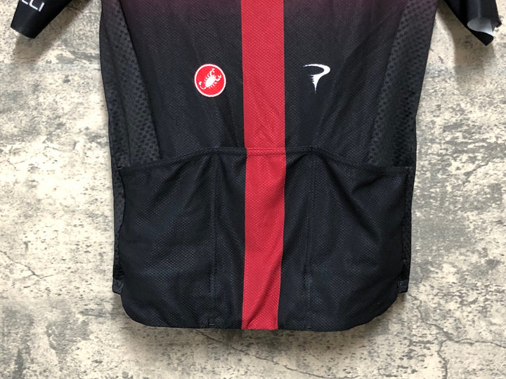 KD940 カステリ CASTELLI 半袖 サイクルジャージ 赤 黒 M INEOS