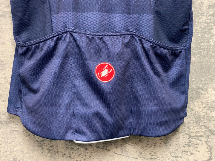 JU083 カステリ CASTELLI 半袖 サイクルジャージ ネイビー M