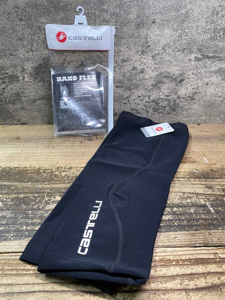 JE742 カステリ castelli レッグウォーマー NANOFLEX Lサイズ 黒 裏起毛 未使用