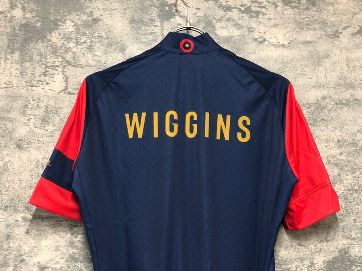 KK138 ラファ Rapha WIGGINS REPLICA JERSEY 半袖 サイクルジャージ 紺 赤 S