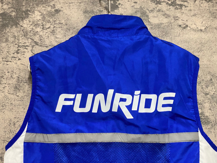 KG275 ファンライド FUNRIDE サイクルベスト ジレ 青 白 L