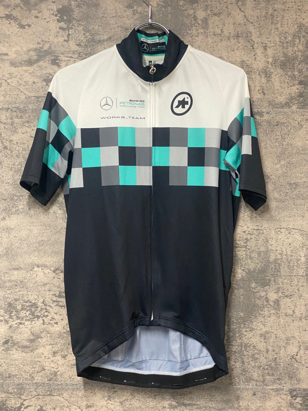 KM929 アソス assos WORKS TEAM 半袖 サイクルジャージ 白 L ※スレあり