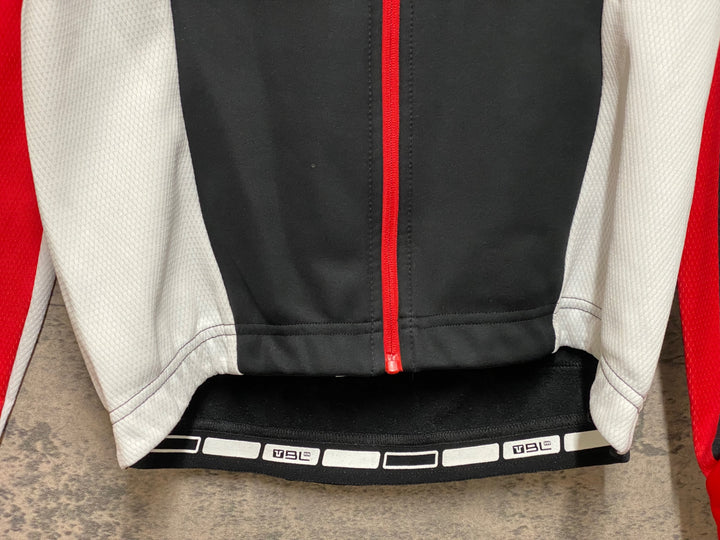 JN201 バイシクルライン Bicycle Line 長袖 サイクルジャージ 黒白赤 S 裏起毛