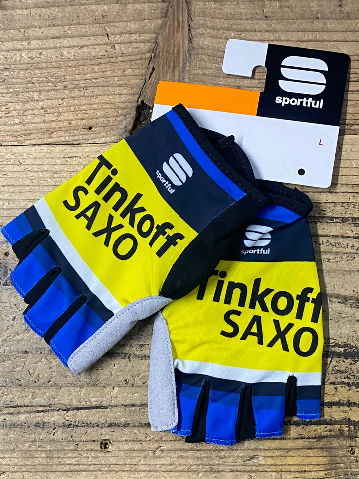 KJ801 スポーツフル sportful 指切り グローブ 黃 紺 L TINKOFF SAXO