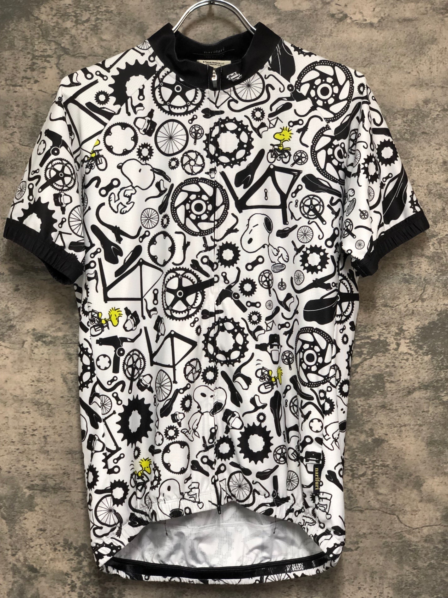 KE334 ナリフリ narifuri VINTAGE PEANUTS 半袖 サイクルジャージ 白