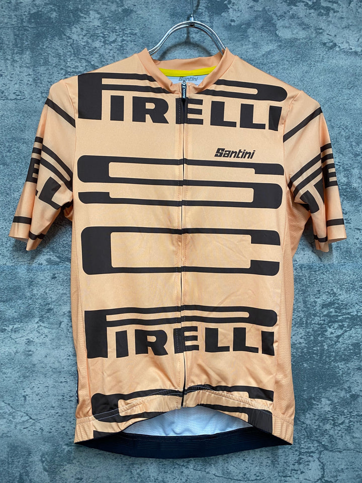 JT127 サンティーニ Santini 半袖サイクルジャージ オレンジ S POLARTEC
