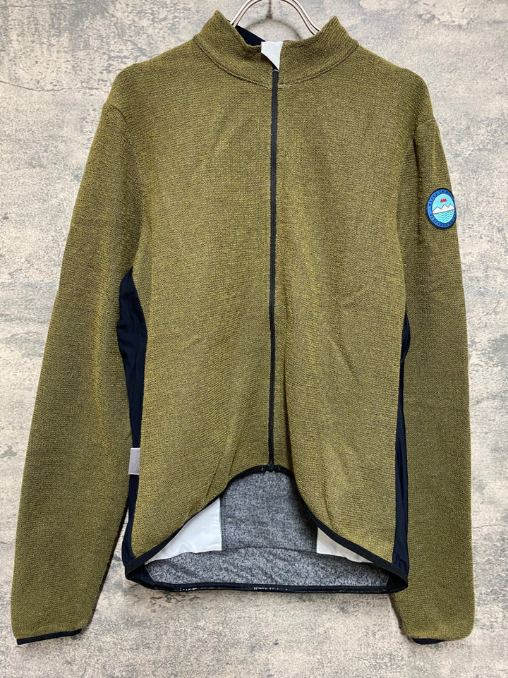 JP997 カフェドシクリステ Cafe du Cycliste MARGUERITE MAN 長袖 サイクルジャージ オリーブ XL 裏起毛