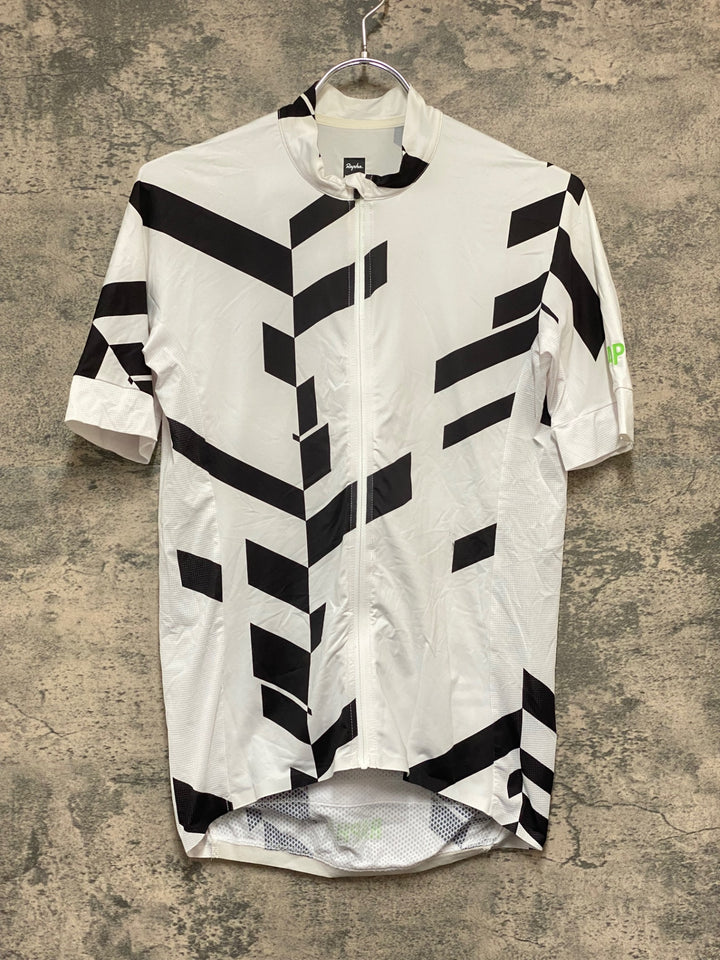 KB085 ラファ Rapha PRO TEAM AERO JERSEY 半袖 サイクルジャージ 白 黒 L