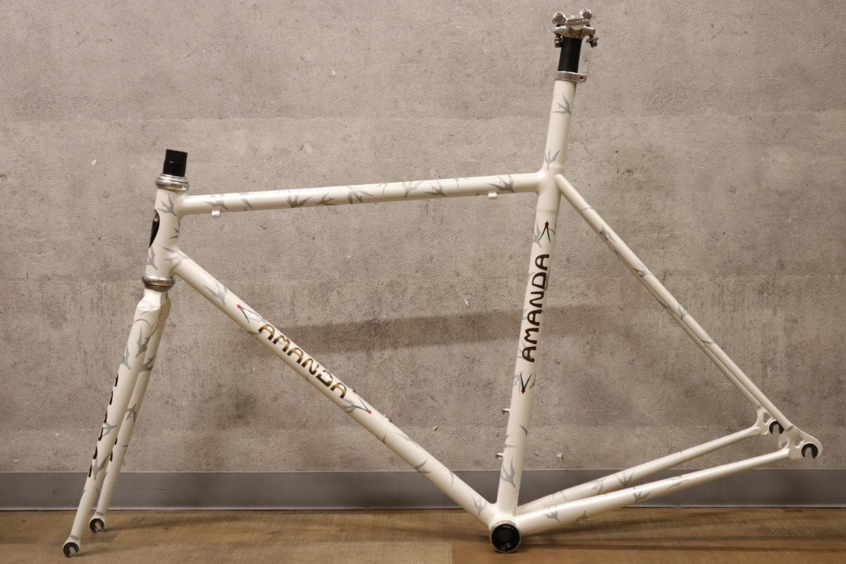 AMANDA ロードバイクフレーム ホワイト アマンダ AMANDA スチール オーダーメイド フレームセット 【さいたま