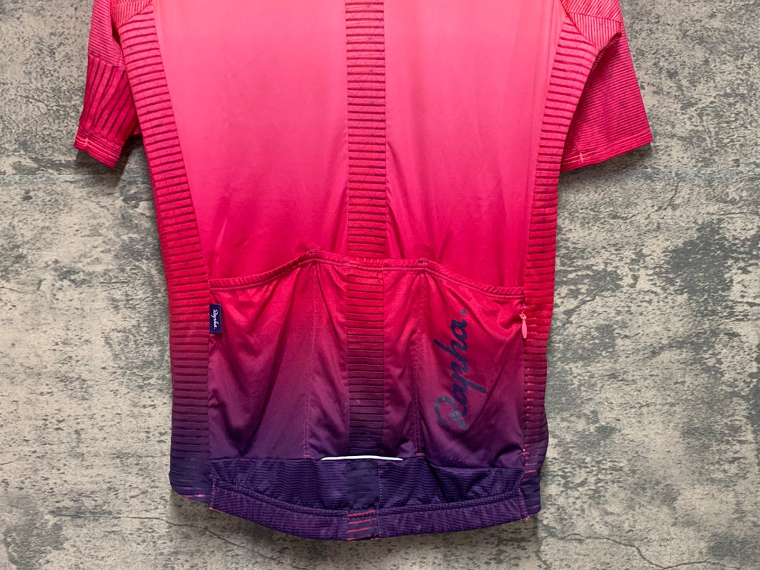 KF592 ラファ Rapha ODE TO THE SUN SOUPLESSE FLYWEIGHT JERSEY 半袖 サイクルジャージ ピンク S レディース