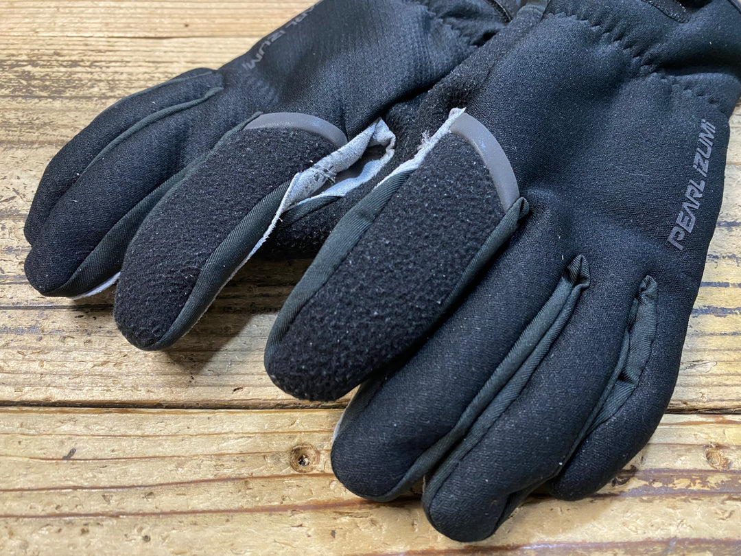 KJ696 パールイズミ PEARL iZUMi 長指 グローブ 黒 グレー M 裏起毛