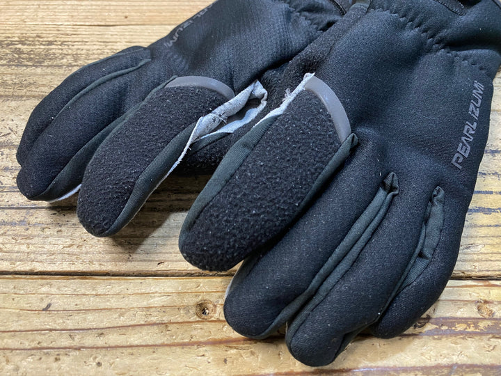 KJ696 パールイズミ PEARL iZUMi 長指 グローブ 黒 グレー M 裏起毛