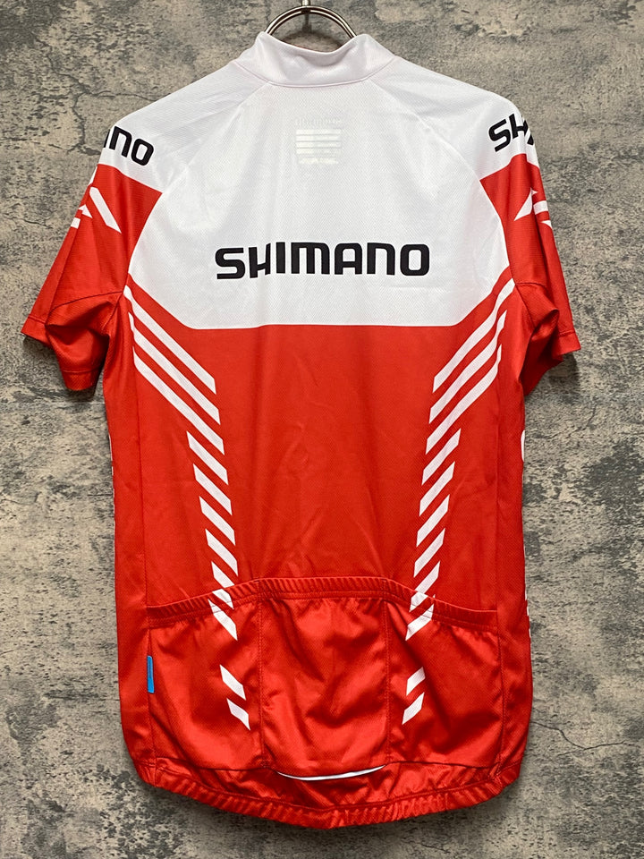 KF178 シマノ SHIMANO 半袖 サイクルジャージ 白 赤 L