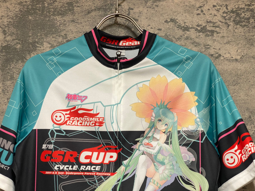 KH194 GSR Gear 半袖 サイクルジャージ 白 青 L レーシングミク 2017 第7回GSRカップ記念Ver.