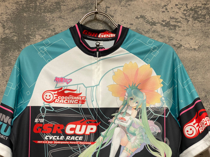 KH194 GSR Gear 半袖 サイクルジャージ 白 青 L レーシングミク 2017 第7回GSRカップ記念Ver.