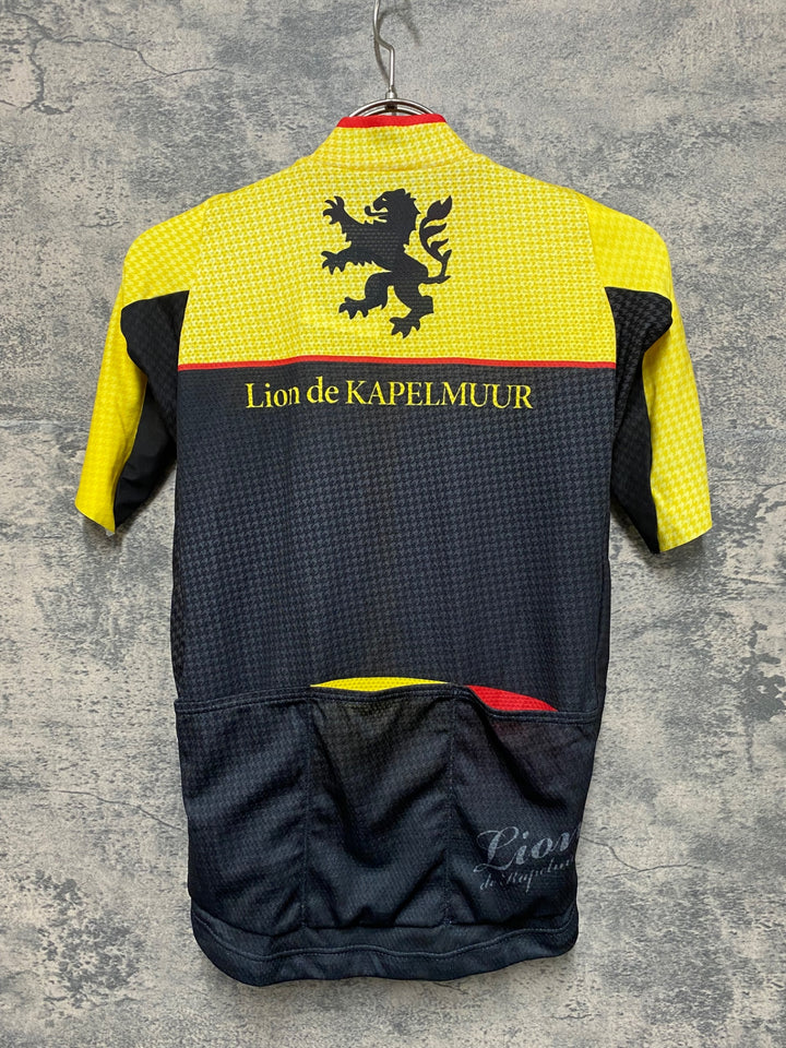 KF229 リオンドカペルミュール Lion de KAPELMUUR 半袖 サイクルジャージ 黄 黒 M