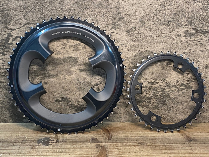 JI441 シマノ SHIMANO アルテグラ ULTEGRA FC-6800 チェーンリングセット 52/36T ※摩耗大の為ジャンク