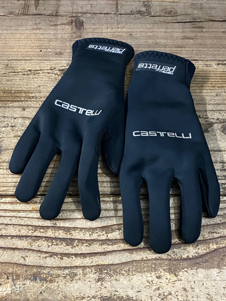 JV788 カステリ CASTELLI Perfetto 長指ウィンターグローブ 黒 ROSSOCORSA GORE WINDSTOPPER S 裏起毛