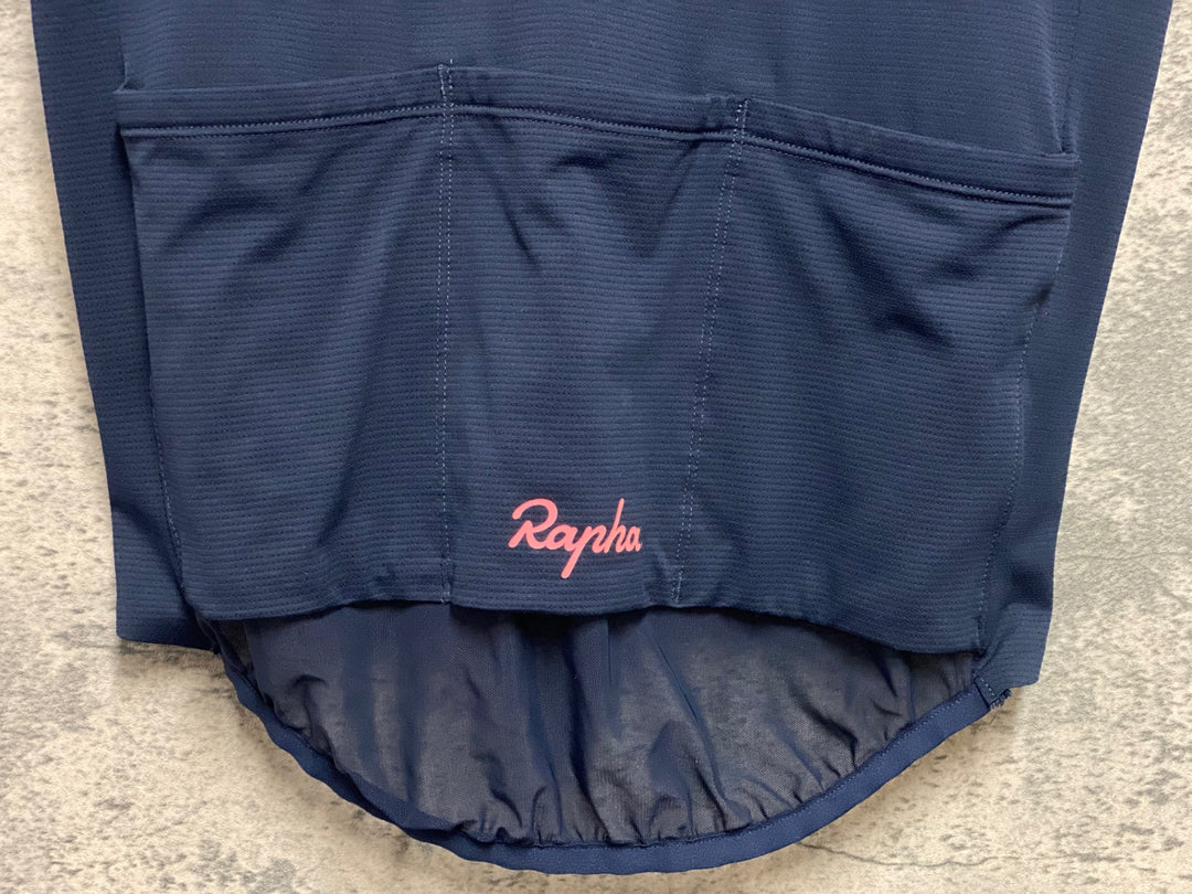 KH914 ラファ Rapha CLASSIC FLYWEIGHT JERSEY 半袖 サイクルジャージ 濃紺 S