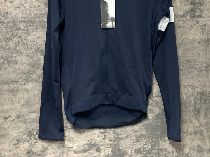 JV722 ラファ Rapha LONG SLEEVE CORE JERSEY 長袖 サイクルジャージ 裏起毛 紺 M