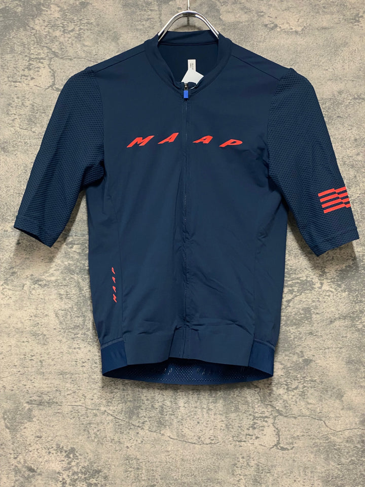 KA447 マープ MAAP PRO FIT JERSEY 半袖 サイクルジャージ 紺 XS