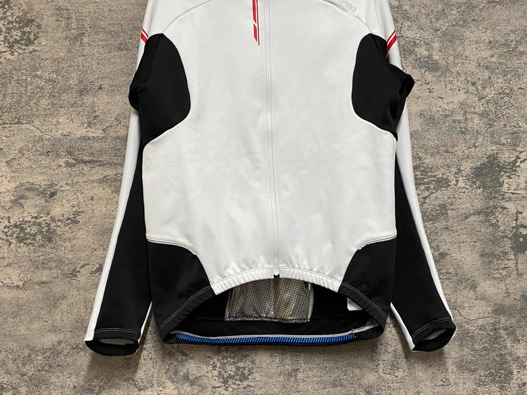 JP694 シマノ SHIMANO 長袖 サイクルジャケット 白 黒 M 裏起毛
