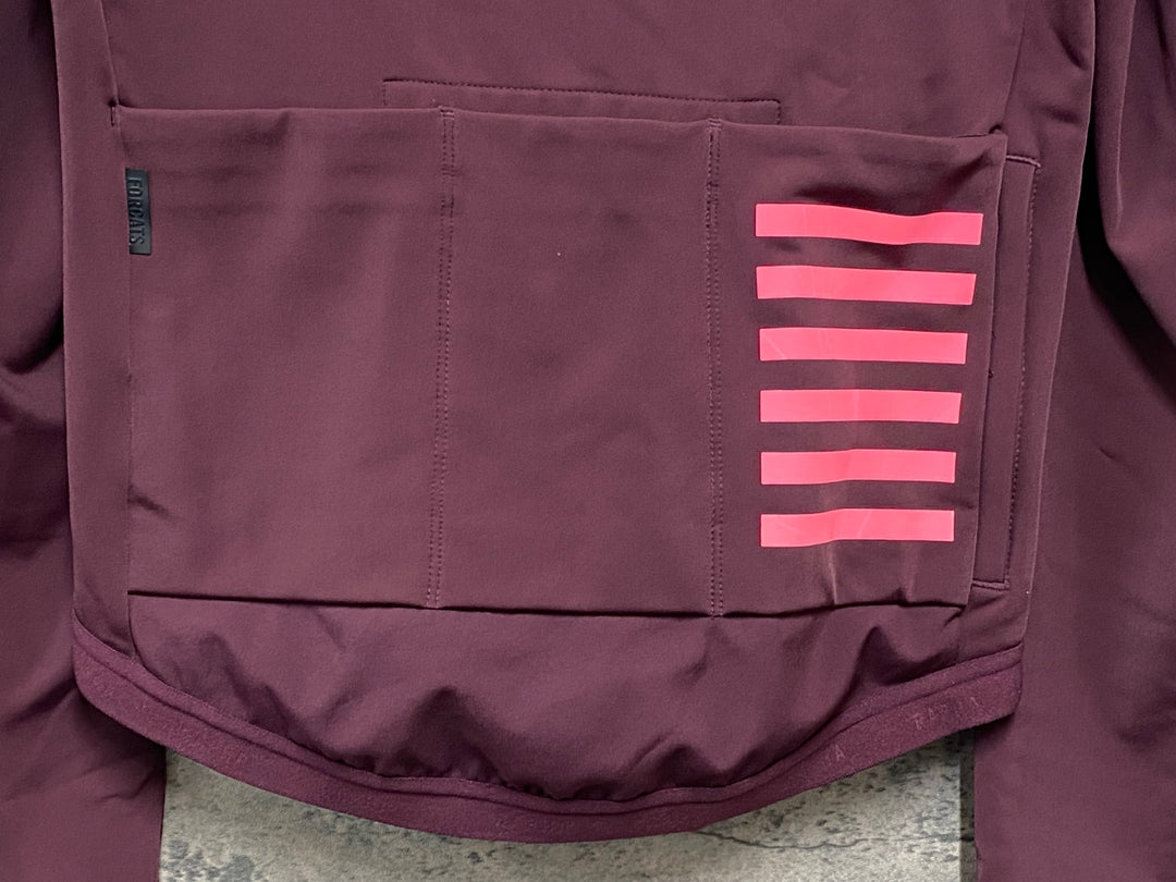 JW049 ラファ Rapha PRO TEAM TRAINING JACKET 長袖サイクルジャケット バーガンディー S 裏起毛