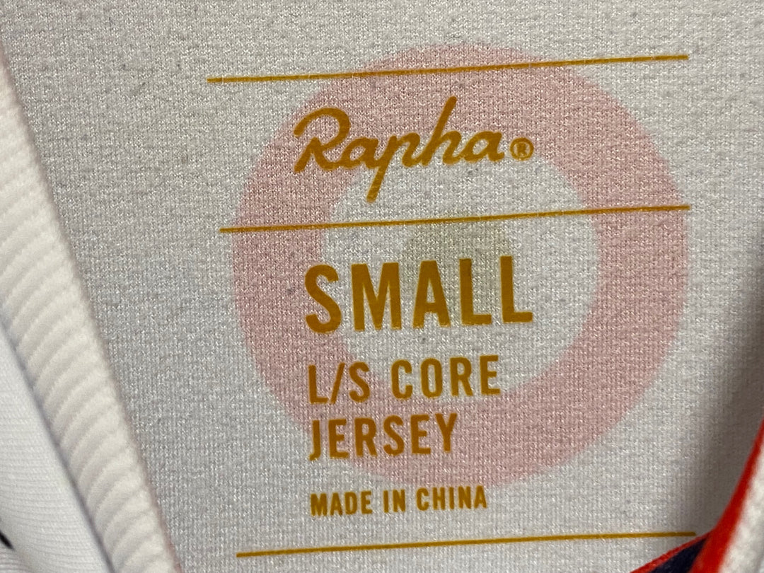 KN956 ラファ Rapha L/S CORE JERSEY WIGGINS 長袖 サイクルジャージ 白 S 裏起毛