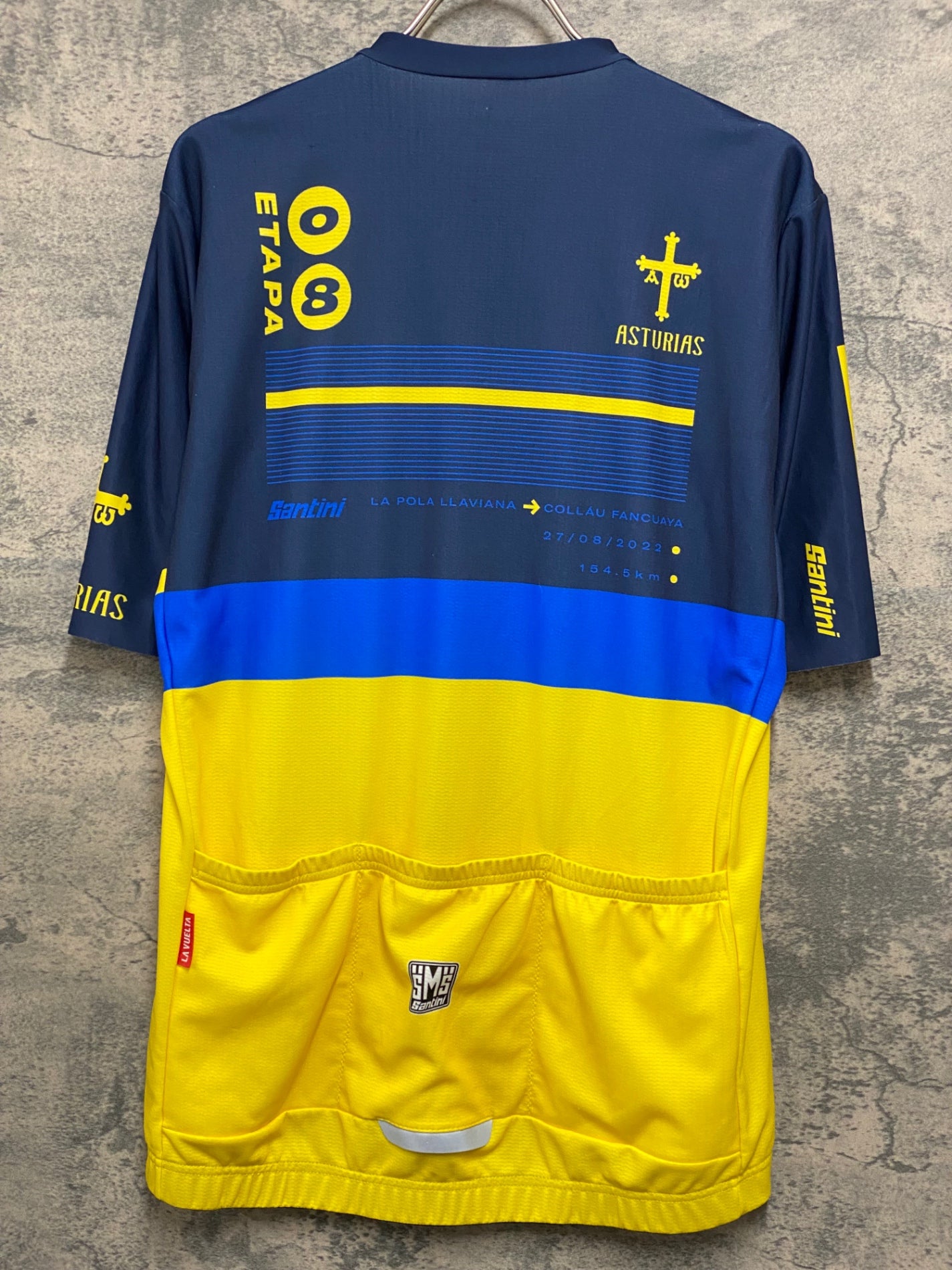 JO640 サンティーニ Santini LA VUELTA 22 半袖 サイクルジャージ 紺