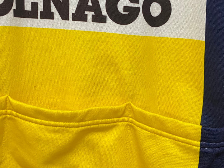 KF486 サンティーニ Santini ハーフジップ サイクルジャージ 黄 白 M COLNAGO ポリエステル