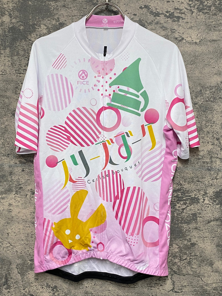KG897 ファイス FICE 半袖 サイクルジャージ 白 ピンク XL ラブライブ