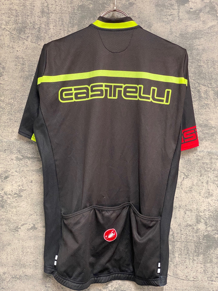 KG453 カステリ CASTELLI 半袖 サイクルジャージ 黒 L