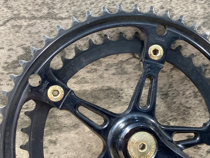 KL908 サンツァー SunTour Superbe クランクセット 52/42T 170mm ブラック ゴールド