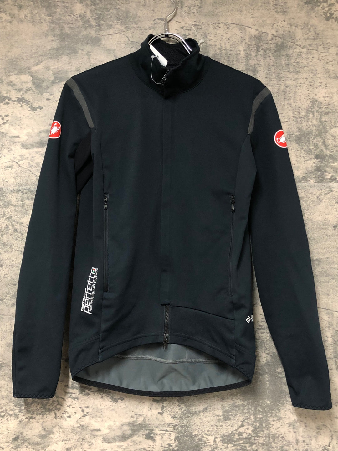 KD408 カステリ CASTELLI PERFETTO ROS 2 長袖 サイクルジャケット 紺 S ※補修痕