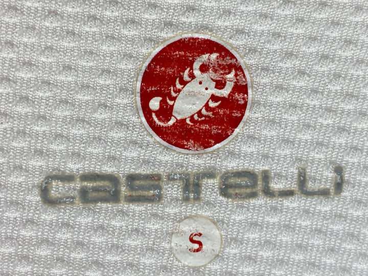 JI330 カステリ CASTELLI 長袖 サイクルジャージ 白 赤 S 裏起毛