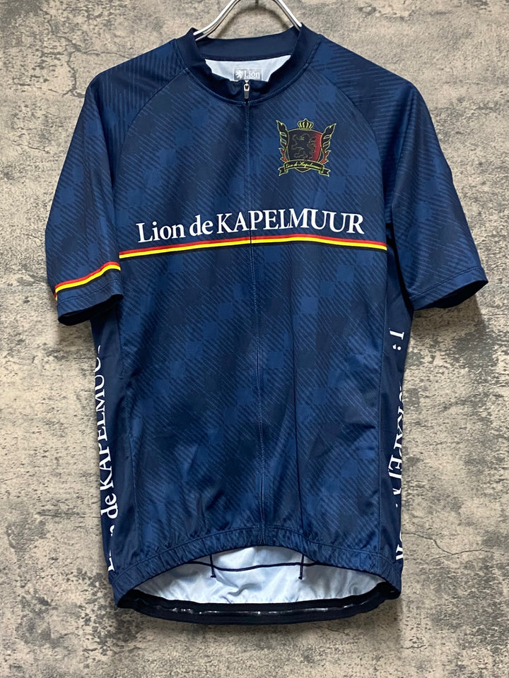 KN357 リオンドカペルミュール Lion de KAPELMUUR 半袖 サイクルジャージ 紺 XL ※ポケット部に穴あり