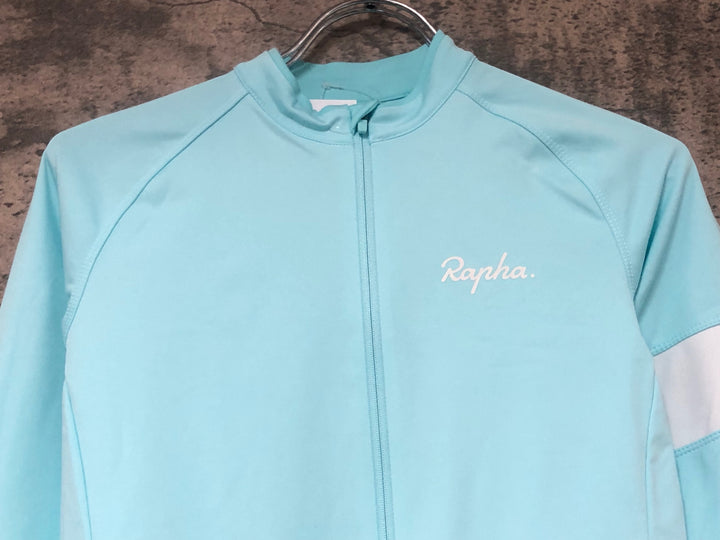 JG939 ラファ Rapha Rapha WOMEN'S CORE LONG SLEEVE JERSEY 長袖サイクルジャージ 水色 XS 裏起毛