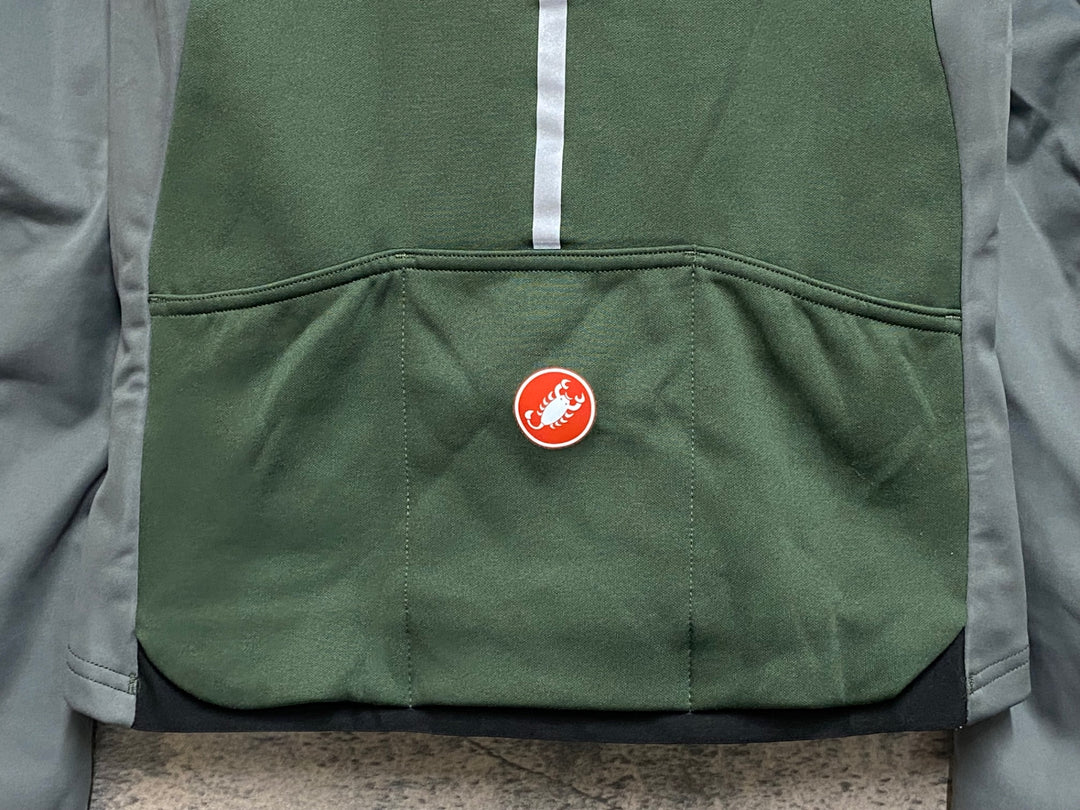 JN497 カステリ CASTELLI 長袖 サイクルジャケット 緑 XS 裏起毛 GORE-TEX INFINIUM