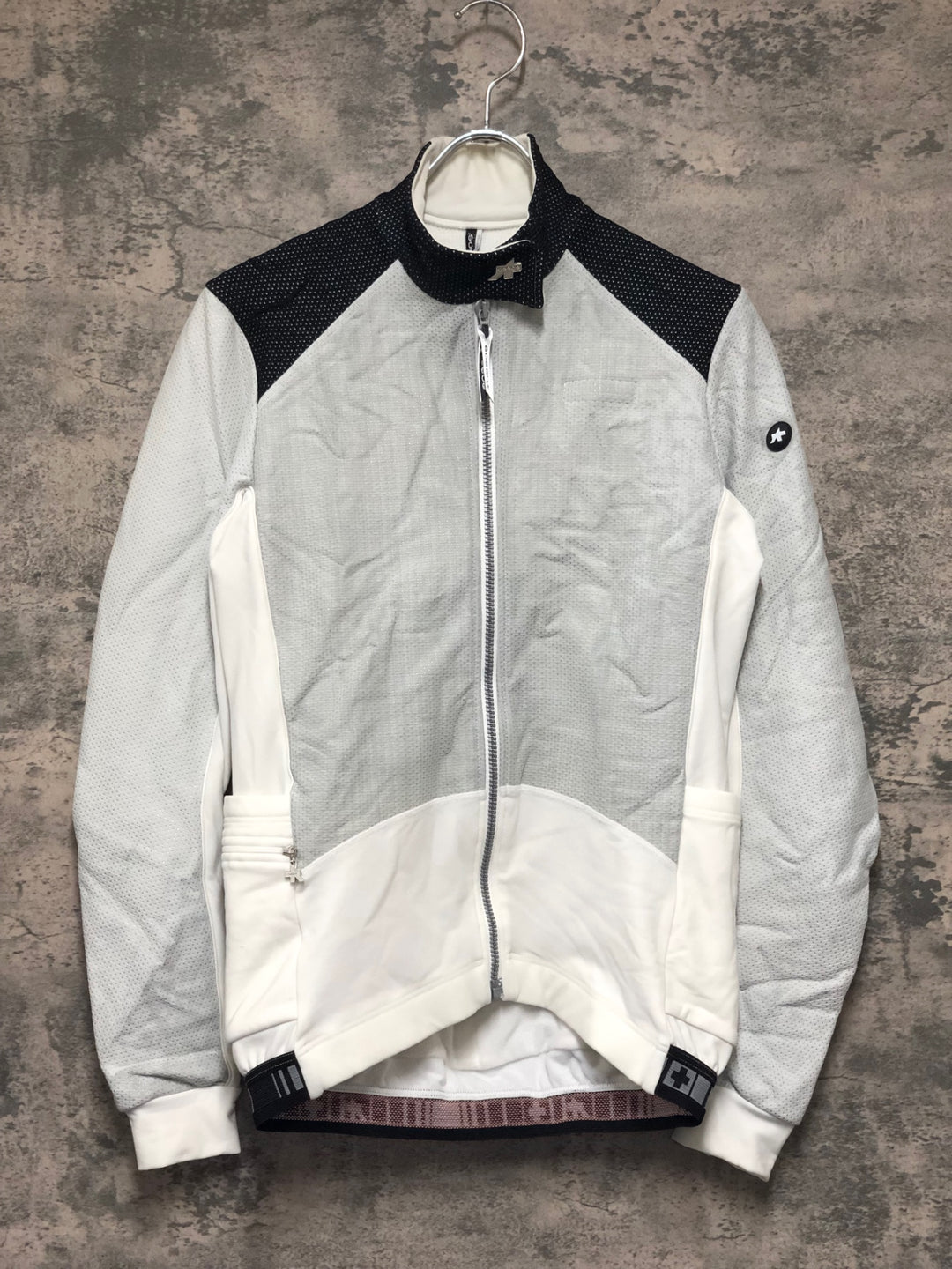 KL652 アソス assos AIRBLOCK 851 長袖 サイクルジャケット 白 M 裏起毛 ※擦れあり