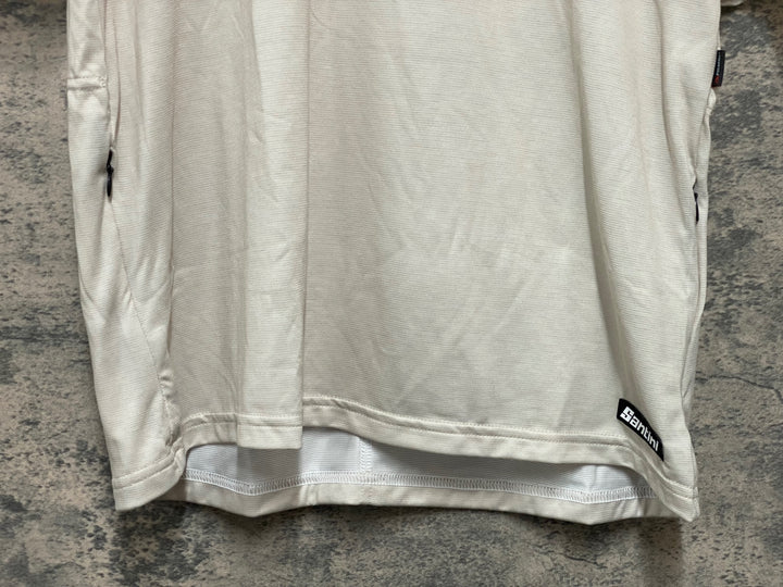 JY863 サンティーニ Santini 半袖 Tシャツ オフホワイト M POLARTEC DELTA