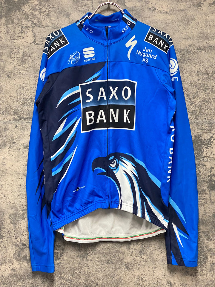 KJ804 スポーツフル sportful 長袖 サイクルジャージ 青 XL 裏起毛 SAXO BANK