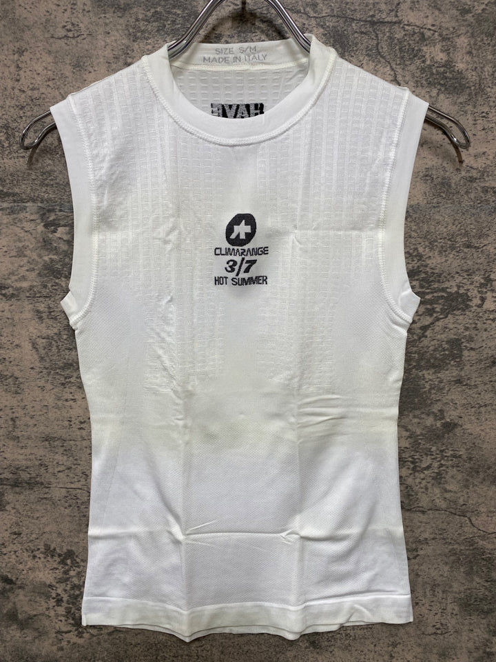 JQ210 アソス assos SKINFOIL Hotsummer NS ノースリーブ ベースレイヤー 白 1 ※黄ばみ