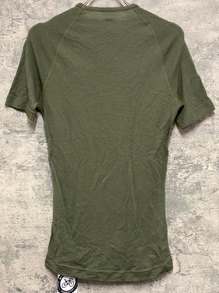 KM409 ラファ Rapha MERINO BASE LAYER - SHORT SLEEVE 半袖 ベースレイヤー カーキ XS